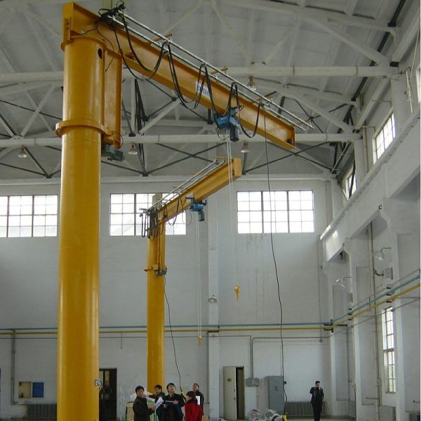 Easy install height rotatable Mobile trackless Pillar Jib crane2
