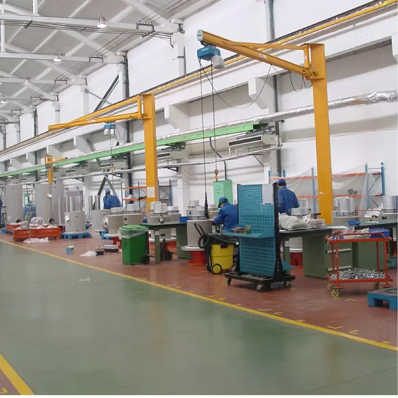 Easy install height rotatable Mobile trackless Pillar Jib crane3