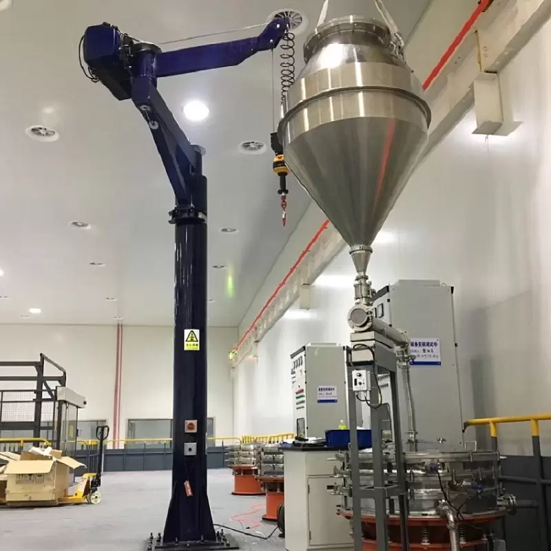 Easy install height rotatable Mobile trackless Pillar Jib crane7