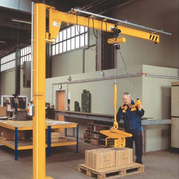 Easy install height rotatable Mobile trackless Pillar Jib crane9
