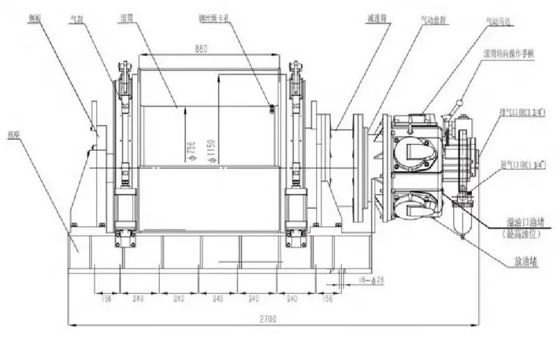25T pneumatische Winde