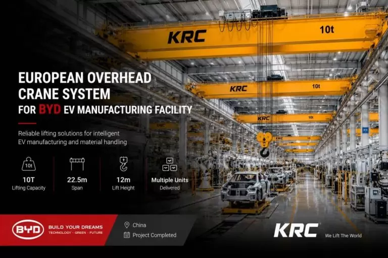 Europäischer Brückenkran für das BYD-Elektrofahrzeugwerk