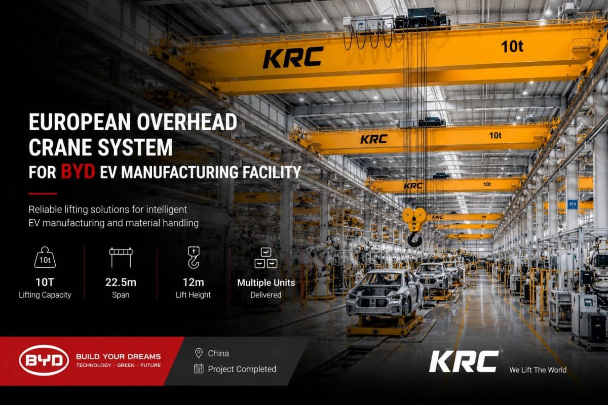 European overhead crane for BYD EV factory