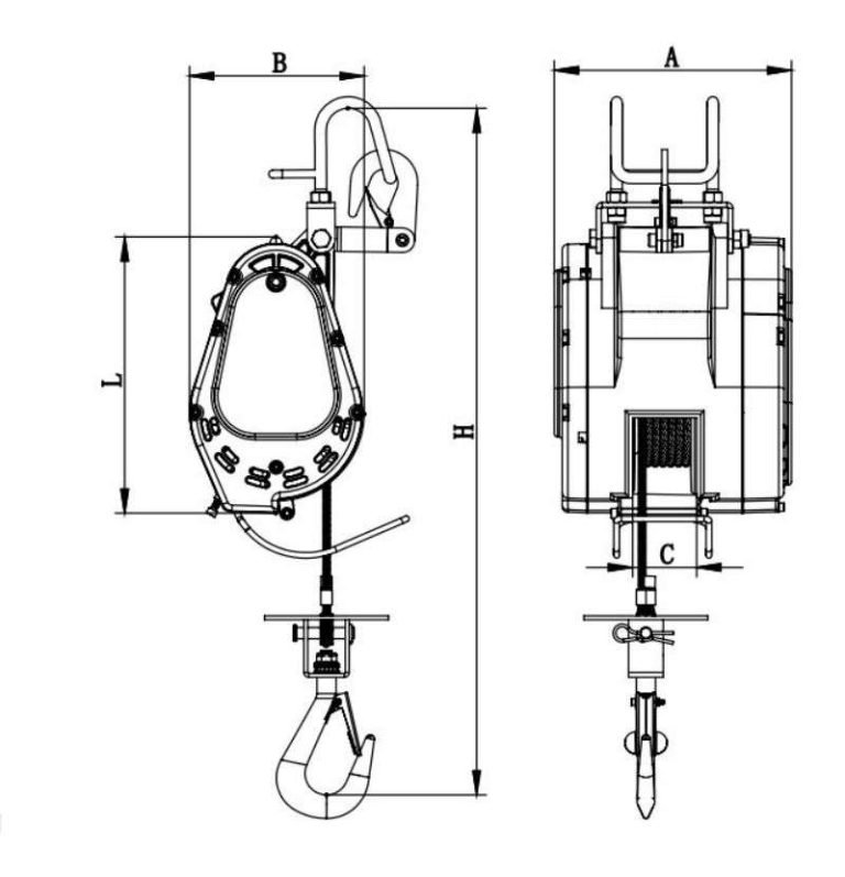 110V Lightweight Suspension Type Wire Winch KRC